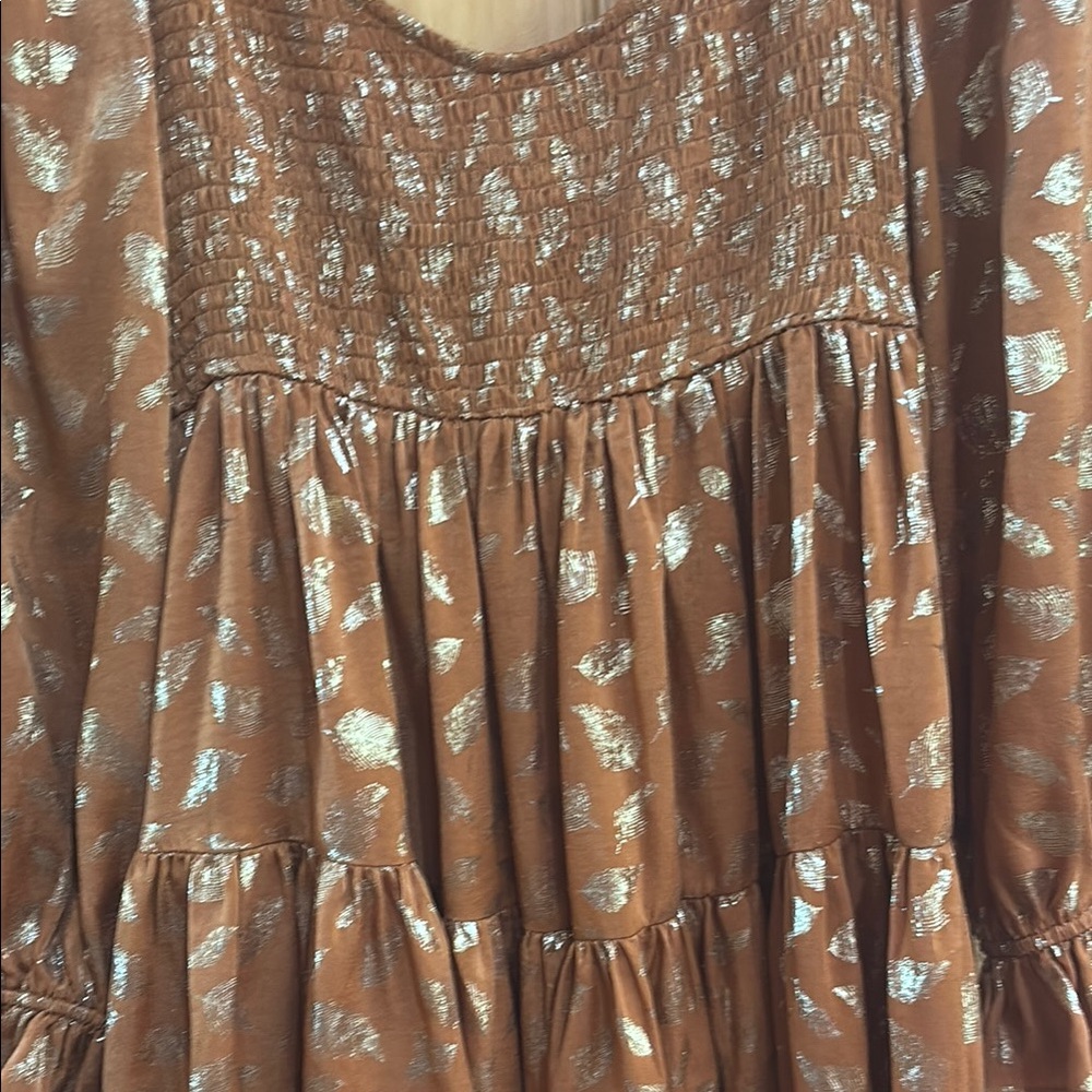 VICI | Elegant Brown and Gold Women's Top - Picture 2 of 4